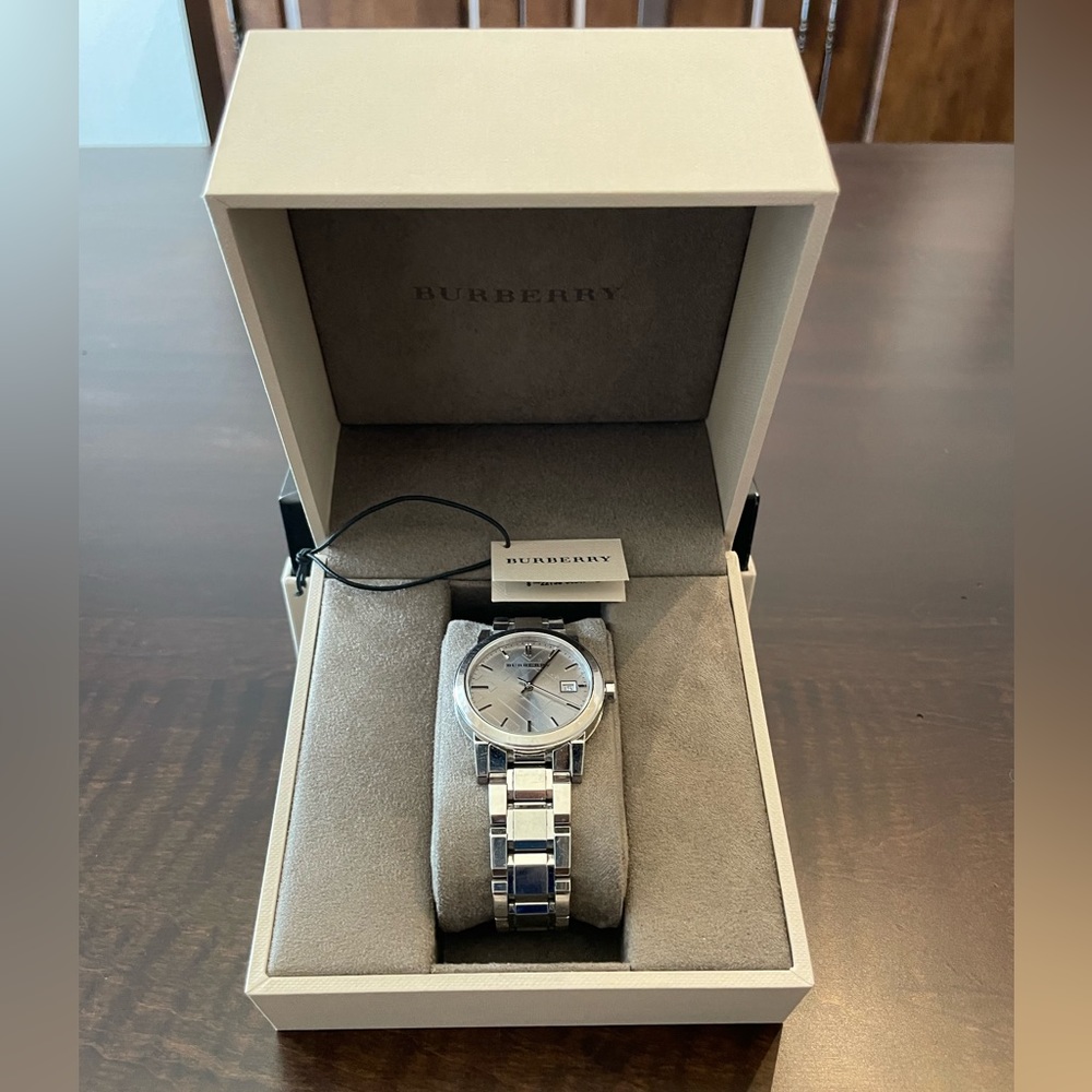 Burberry check stamped bracelet watch 34mm